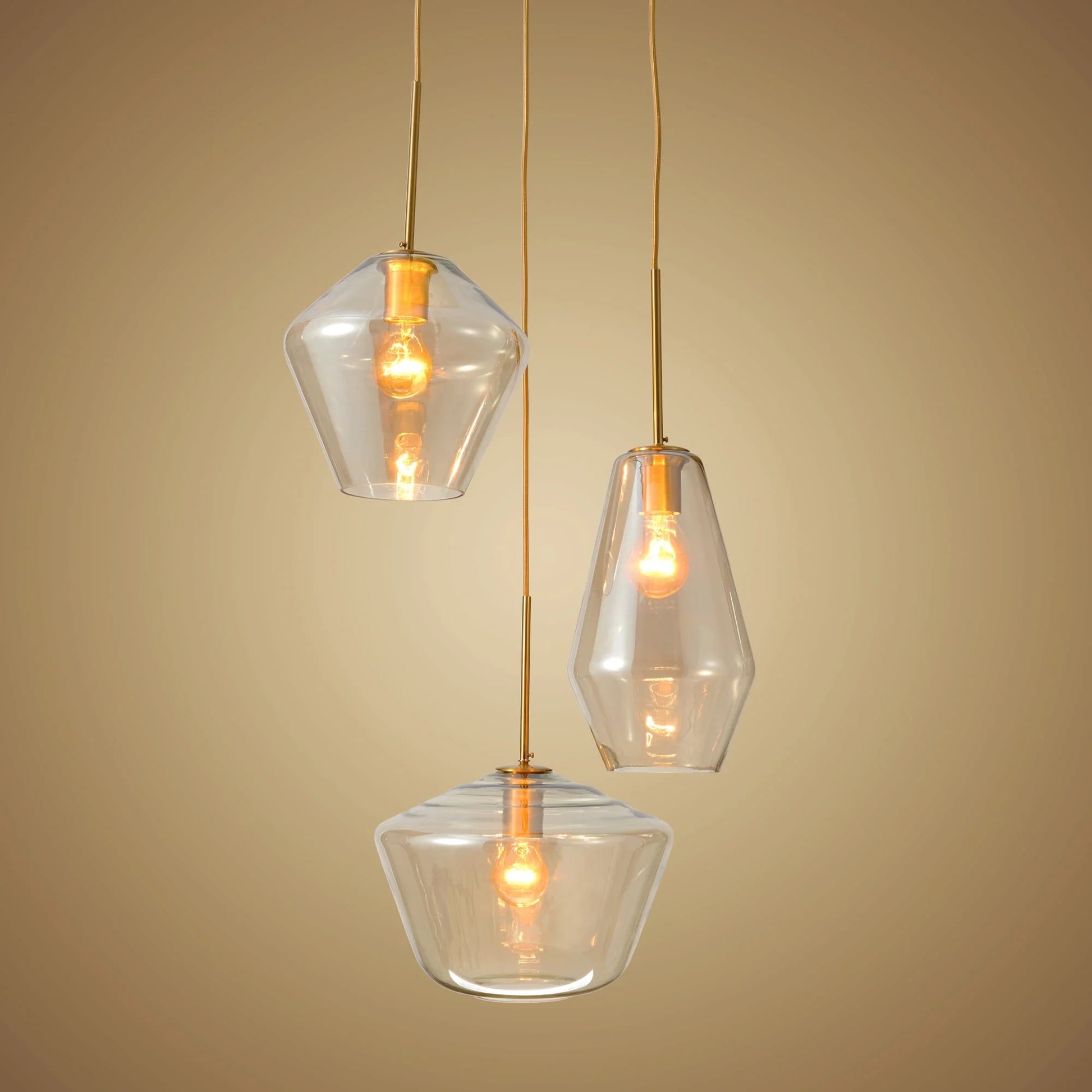 Pendant Lighting Glass Triple Hanging Pendant Light Fixture Glass,Vintage Hanging Ceiling Light Fixture, Fixture Glass Surrounded LED Lighting Fixture Kitchen, Island, Table Hallway Interior Lighting