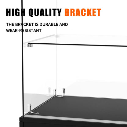 48" W x 18" D x 38" H - White Full Vision Retail Display Case, Tempered Glass Display Cabinet with Glass Shelves and Lock, Storage Cabinets for Retail and Collectible Display