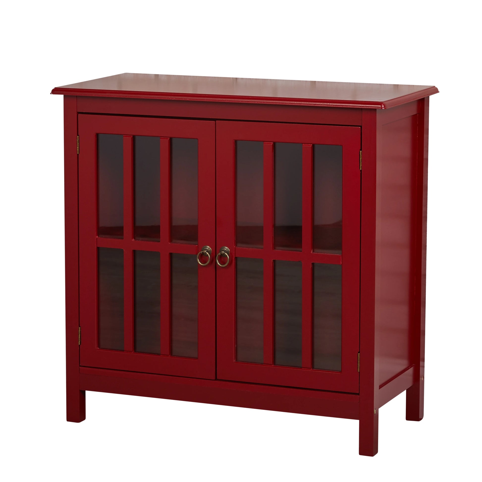 Simple Living Portland 2-Door Glass Cabinet Antique White