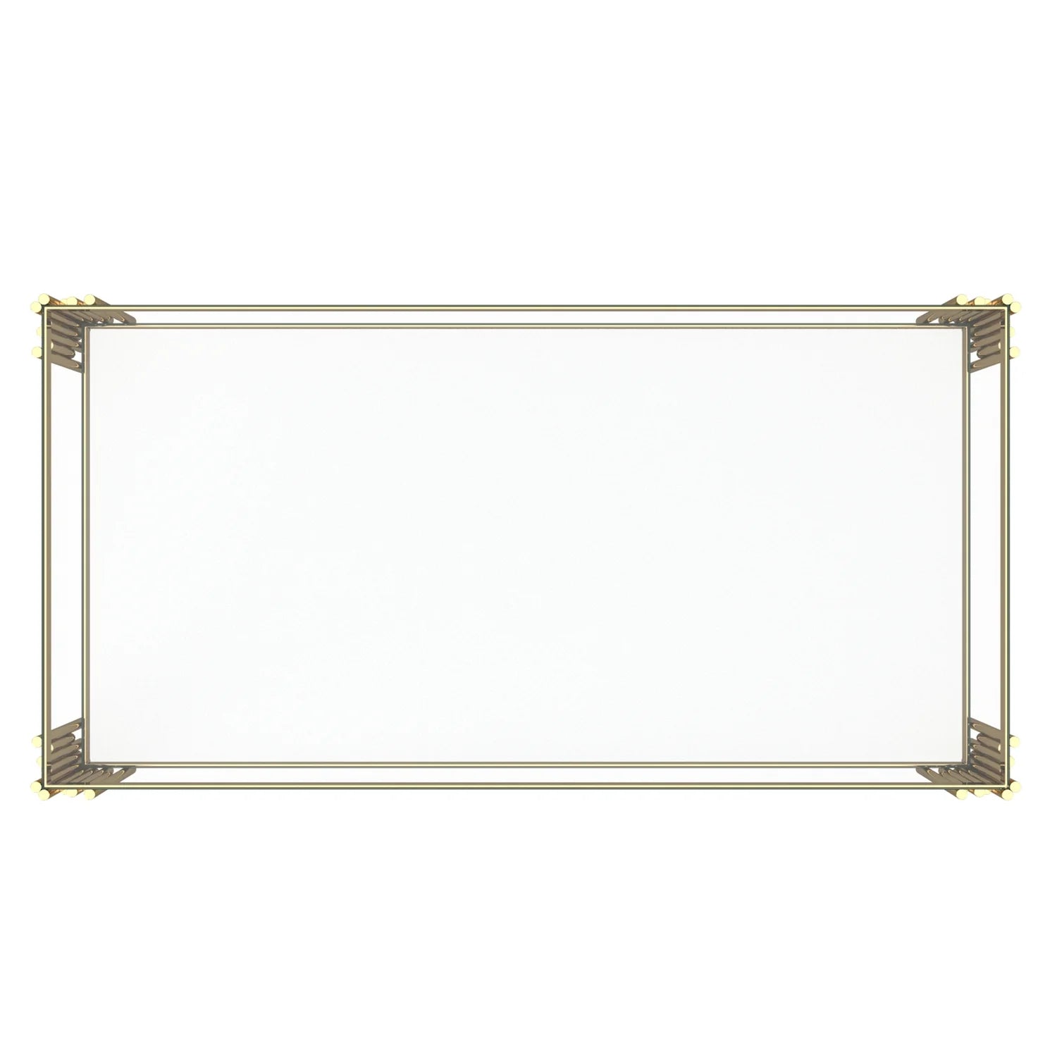 Estrel Glass Top Contemporary Metal Coffee Table with Lower Shelf in Gold