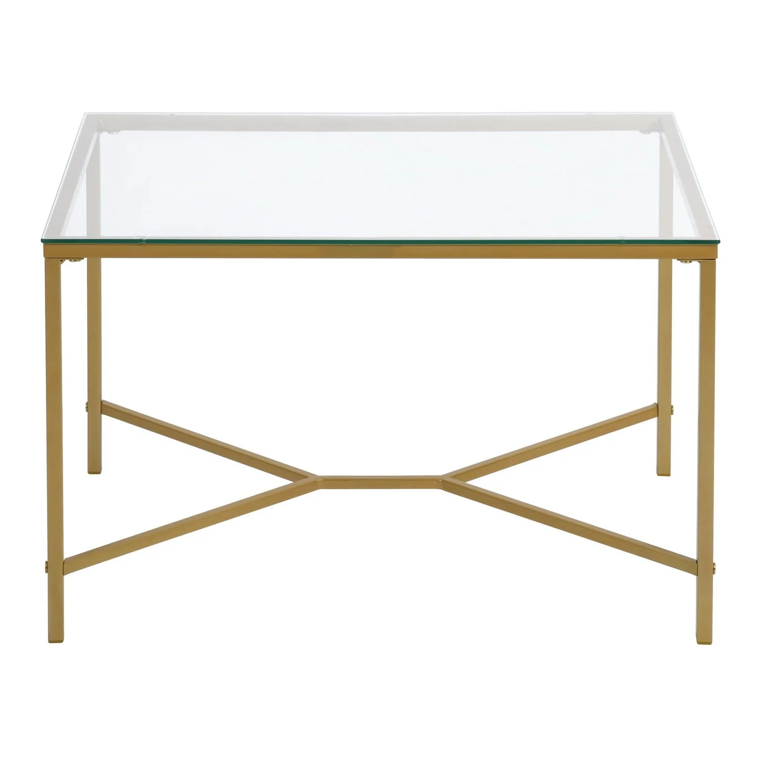 Homy Casa Glass Gold Coffee Table 2-Piece Table Set, Round Glass Nesting Table with Gold Frame for Living Room
