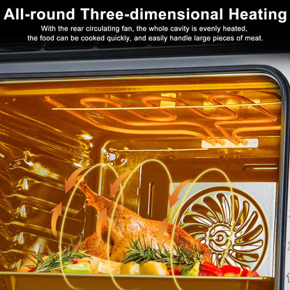 24''Electric Single Wall Oven, 2.5 CF Capacity, Built-in Single Wall Oven with Air Frying 5 Cooking Functions, Double-Layered Glass Door, Mechanical Knobs,Ideal for Kitchen Oven(Black)