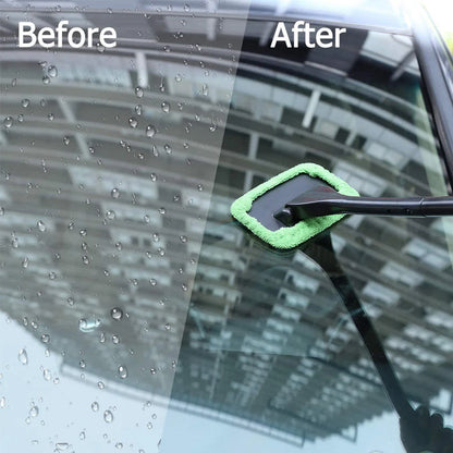 Windshield Cleaner, Microfiber Car Window Cleaner Microfiber Pads Inside Glass Wiper Kit