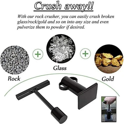Rock Crusher Frit Maker Glass Breaker Ore Crusher Gold Panning Mining Pulverizer Mine Prospecting Stone Rock Hound Gold Rush