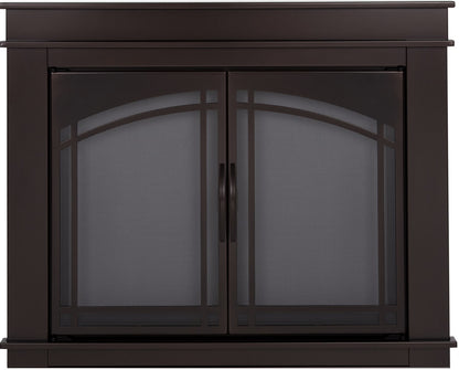 Pleasant Hearth Fenwick Glass Firescreen Oil Rubbed Bronze - Medium