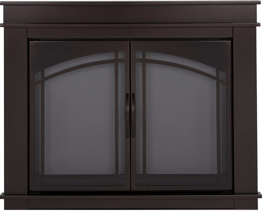 Pleasant Hearth Fenwick Glass Firescreen Oil Rubbed Bronze - Medium