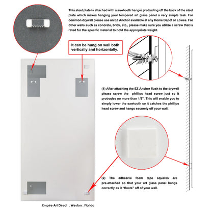 Empire Art Direct TAM-140604-5428 'Introductions'Rectangular Beveled Mirror on Free Floating Printed Tempered Art Glass