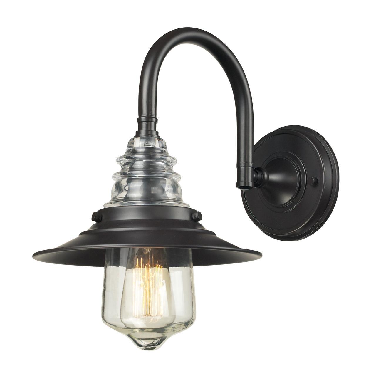Elk Home 9-Inch Wide Insulator Glass Sconce. Transitional-Oiled Bronze