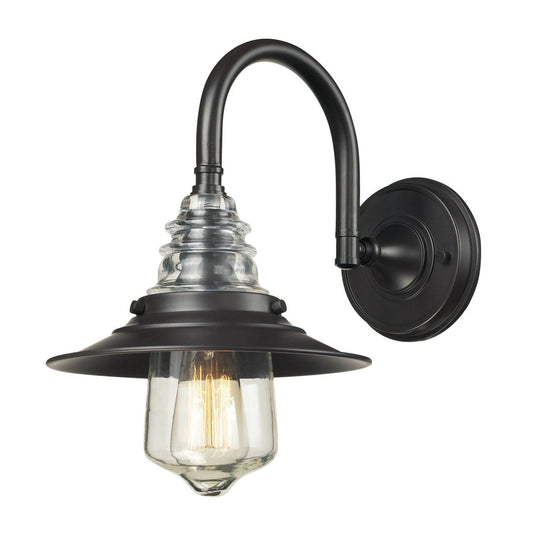 Elk Home 9-Inch Wide Insulator Glass Sconce. Transitional-Oiled Bronze