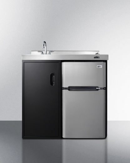 36" Wide All-In-One Kitchenette, Glass Burners