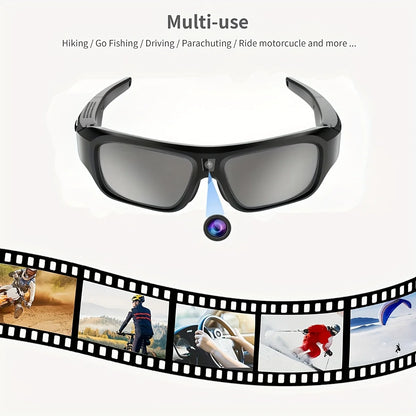 4K Camera Glasses - UHD Sports Action Cam with 64GB Card, 2-Hour Recording for Cycling, Motorcycle & Fishing, Hands-Free Body Camera (Black)