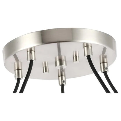 Woodbridge Lighting Regent Park 5Lt Glass Chandelier in Satin Nickel/Swizzle