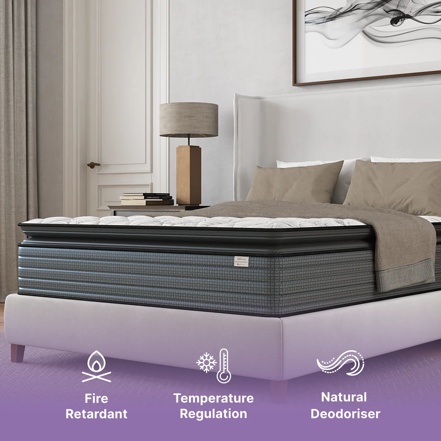 NapQueen Isabella 14'', Queen Hybrid Pillow Top Mattress, Fiberglass-Free, Adult