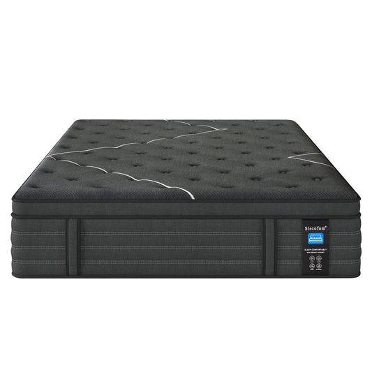 Slecofom Extra Firm Twin Mattress , 14 Inch Twin Size Mattress, Memory Foam Hybrid with Extra Lumbar Support, Back Pain Relief& Cool Sleep, Firm Foam Encased Edge,Motion Isolation,Fiberglass-Free