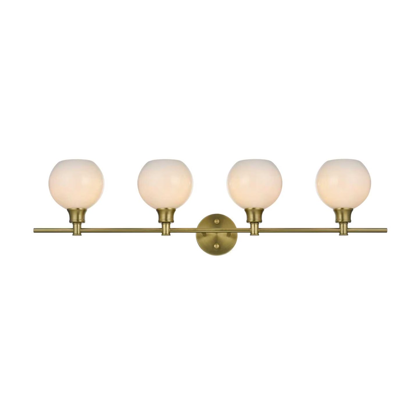 Collier 4 light Brass and Frosted white glass Wall sconce