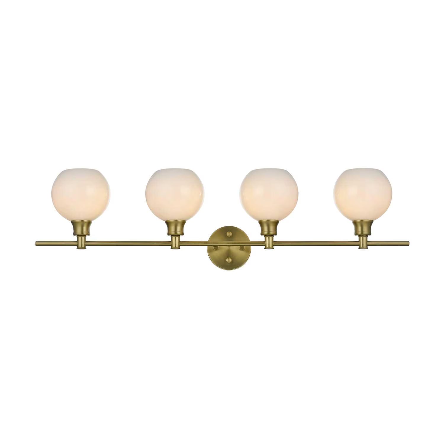 Collier 4 light Brass and Frosted white glass Wall sconce