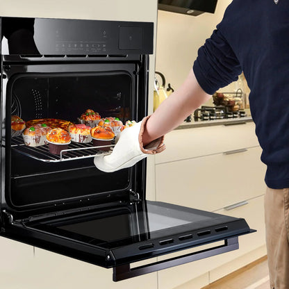Litake 24" Electric Single Wall Oven, 2.5Cu.ft with 8 Baking Modes, 70L Electric Convection Oven,with Air Frying Function, 3000w, 3D Surround Heating with Double-Layered Glass Door,Timer,Touch Control