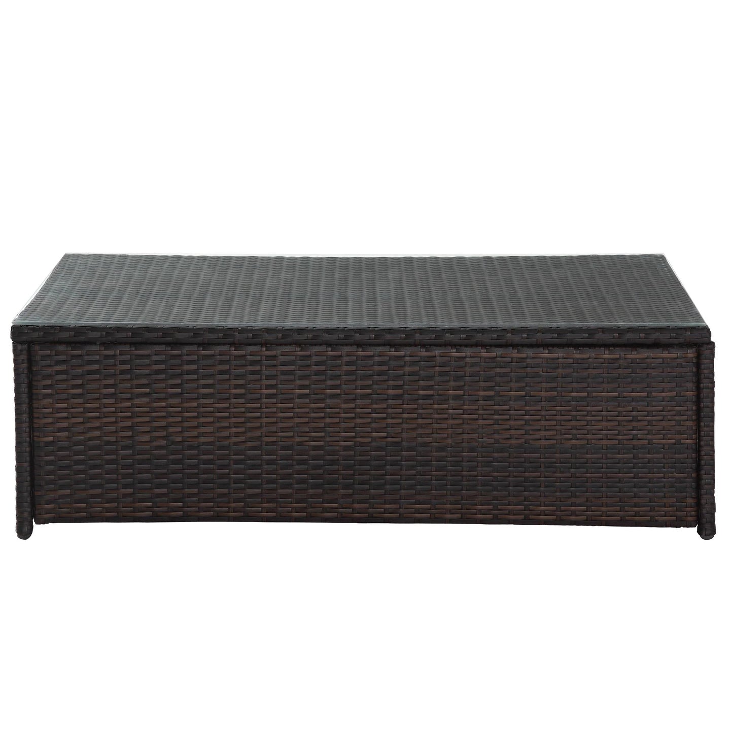 Crosley Furniture CO7201-BR Palm Harbor Outdoor Wicker Glass Top Table