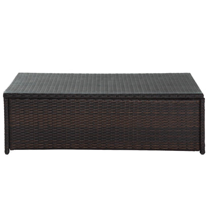 Crosley Furniture CO7201-BR Palm Harbor Outdoor Wicker Glass Top Table