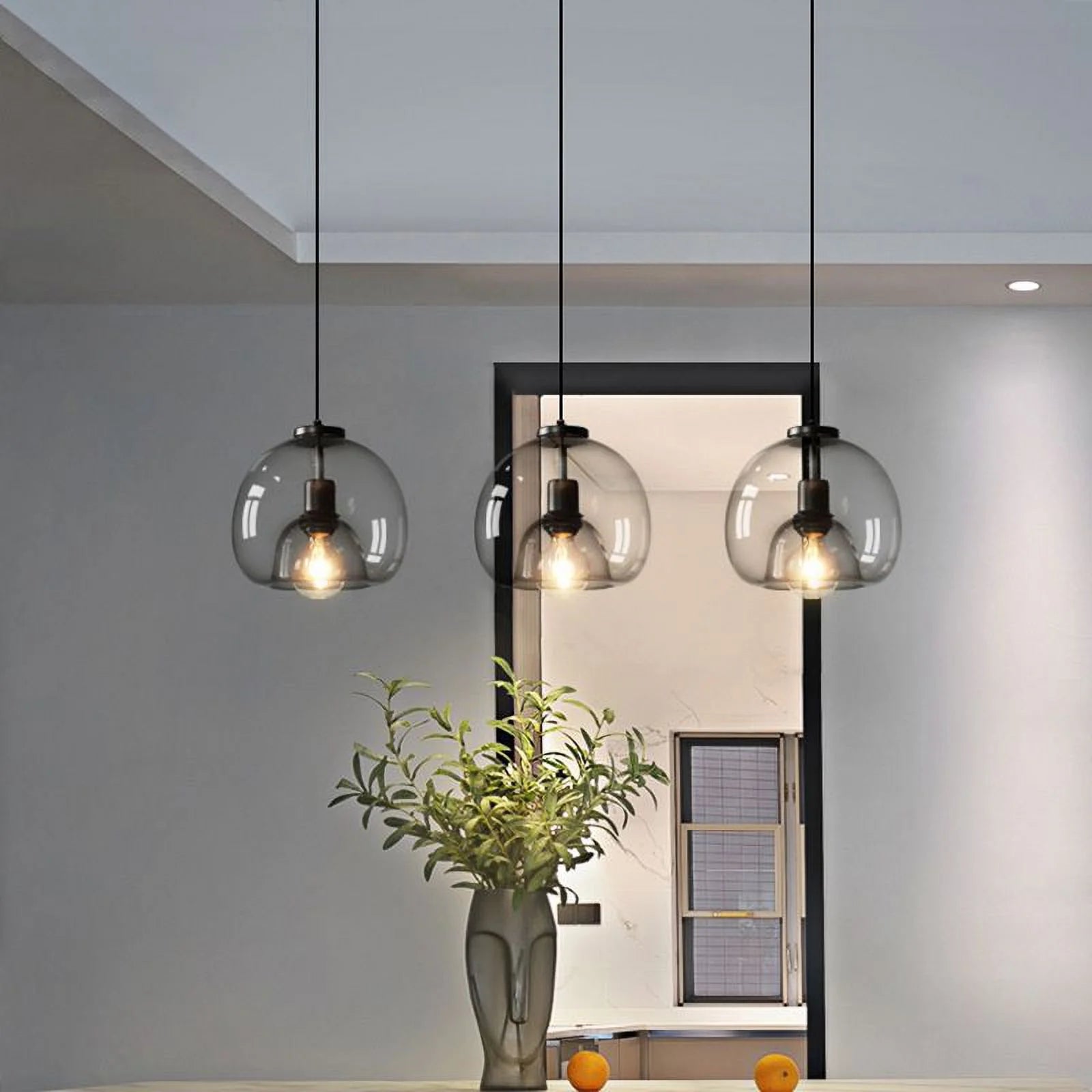 Arturesthome Black Spherical Glass Pendant Light