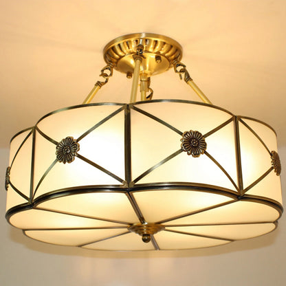 Miumaeov Vintage Ceiling Light Flush Mount Chandelier Stained Glass Pendant Lamp Fixture 110-220V