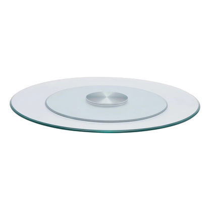60cm/23.62inch Round Glass Top Dining Table 60-80cm Beveled Polished Edge Turntable for Banquet