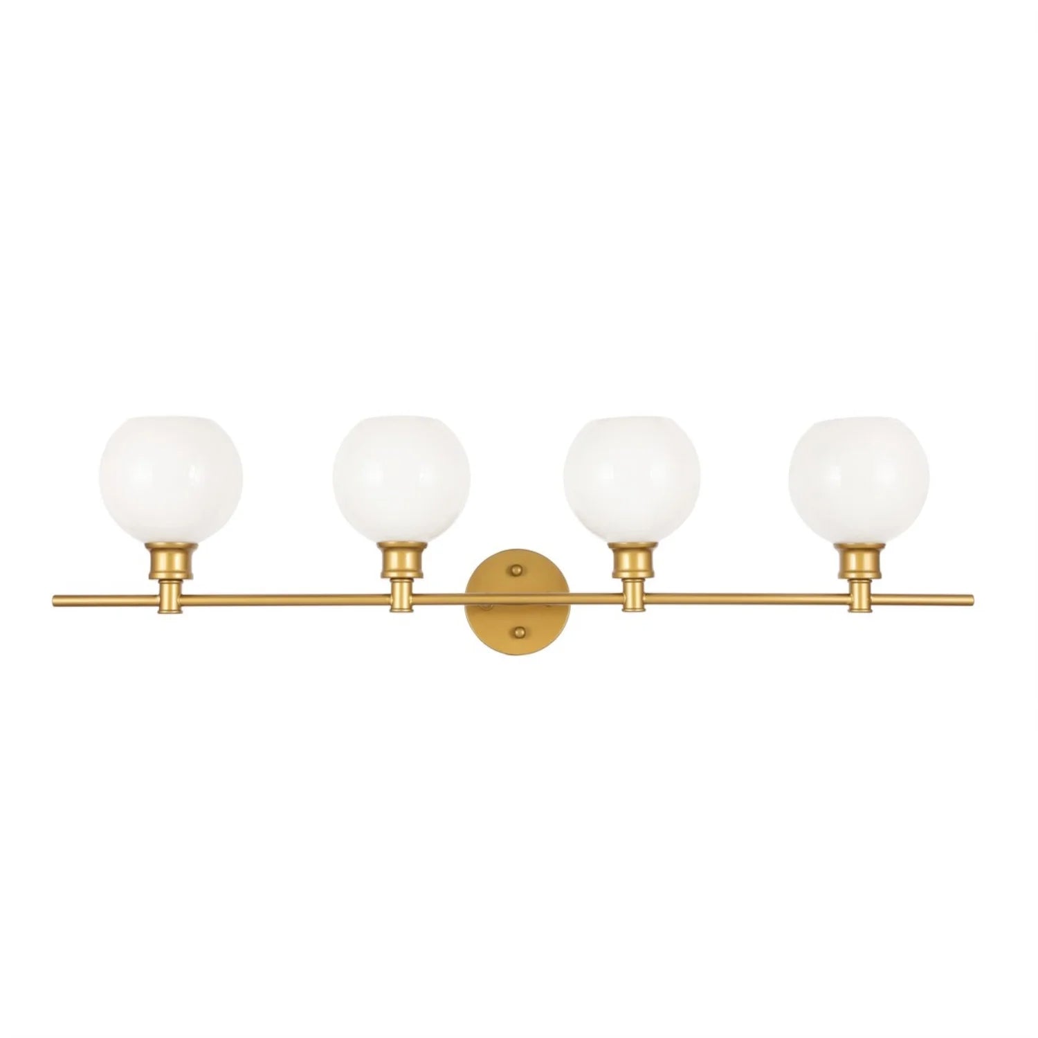 Collier 4 light Brass and Frosted white glass Wall sconce