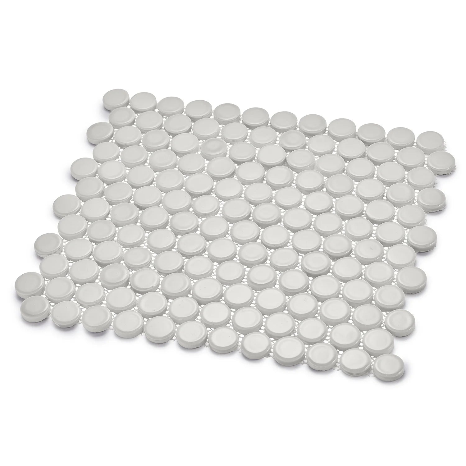 Huelva 12.68" x 11.02" Glass Penny Mosaic Floor and Wall Tile in White (Pack of 11)