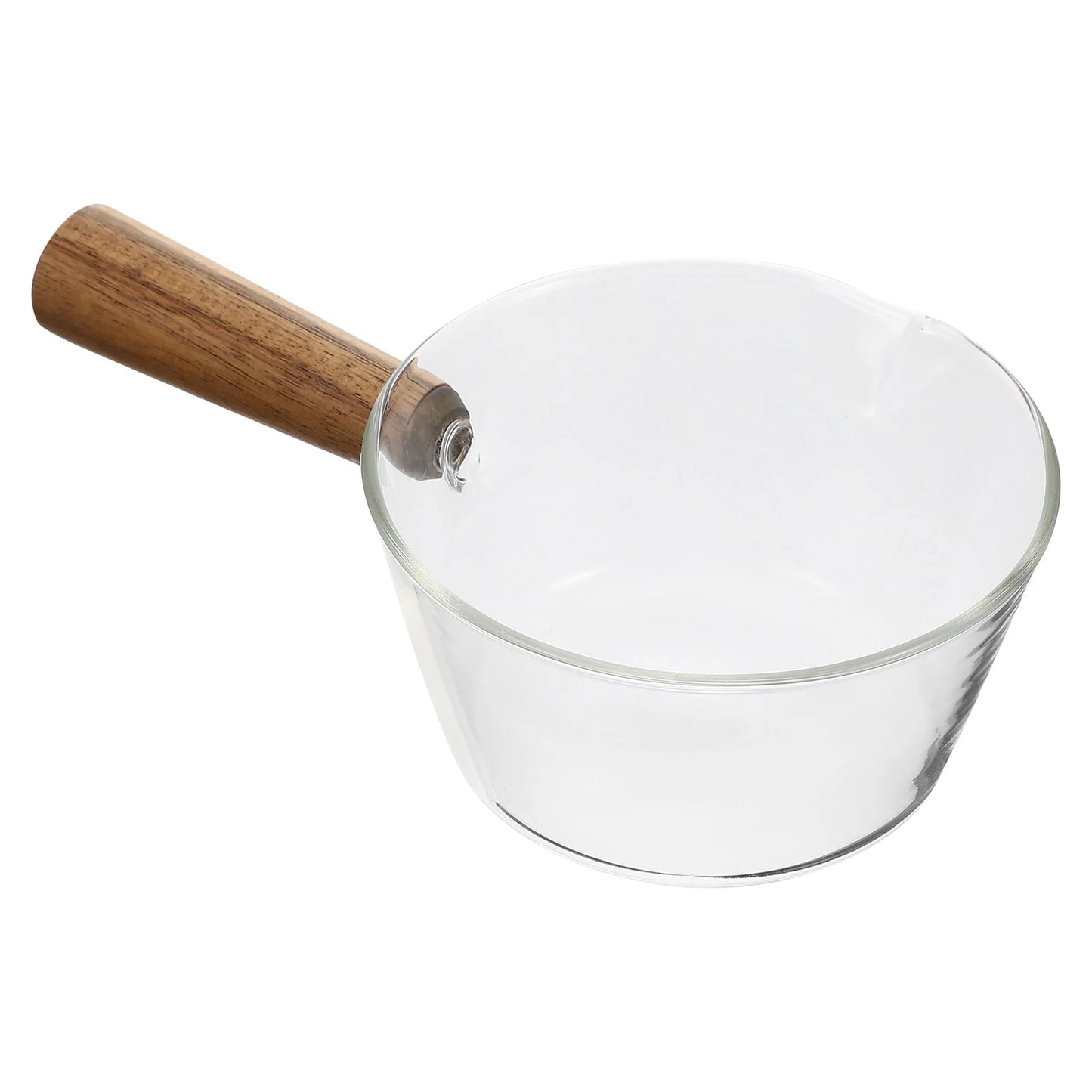Rosarivae Heat-resistant Glass Pot Multi-function Stockpot Wooden Handle Milk Boiling Pot for Home
