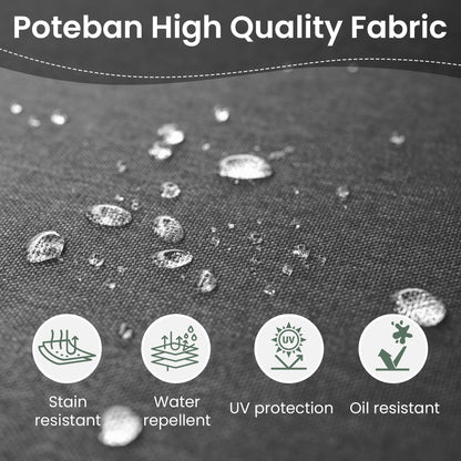 Poteban 7 Pieces Outdoor Sectional Sofa Set , PE Wicker Rattan Slanted Back Outdoor Conversation with Cushions and Glass Coffee Table for Backyard Garden, Dark Gray