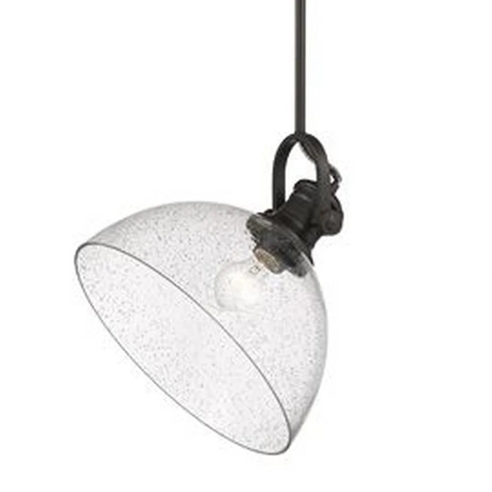 Hines 1 Light Pendant in Chrome with Seeded Glass