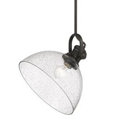 Hines 1 Light Pendant in Chrome with Seeded Glass