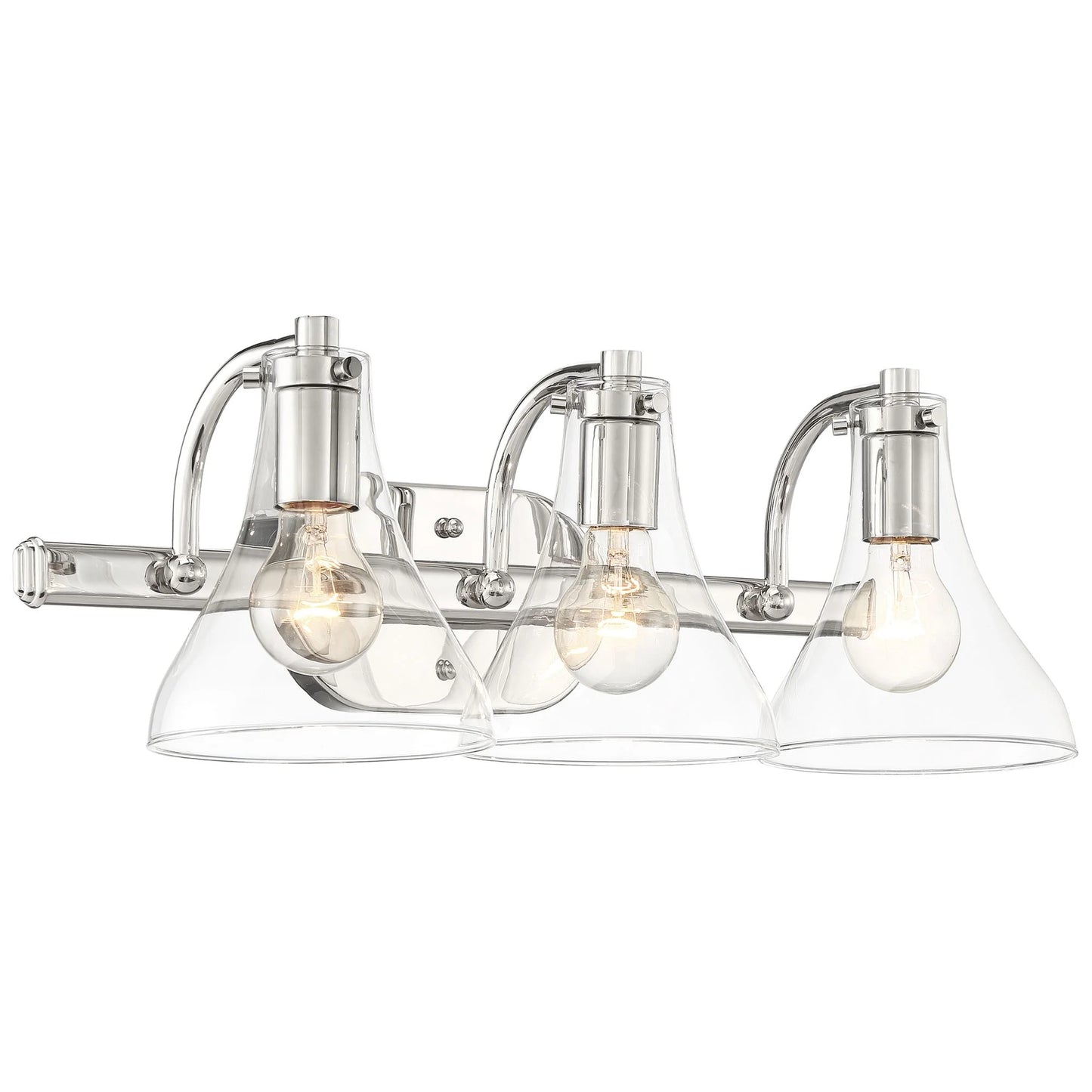 Possini Euro Design Sorren Industrial Modern Wall Light Polished Chrome Hardwire 20 1/2" 3-Light Fixture Clear Glass for Bedroom Bathroom Vanity Home