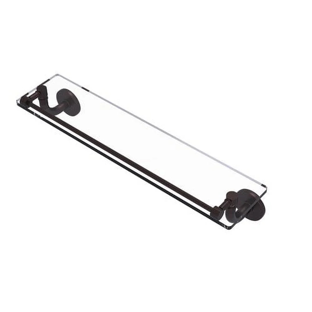 Remi Collection 22 Inch Glass Vanity Shelf with Gallery Rail