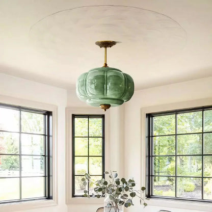 Arturesthome Eloise Scallop Milk Glass Semi-Flush Mount Pendant Ceiling Light
