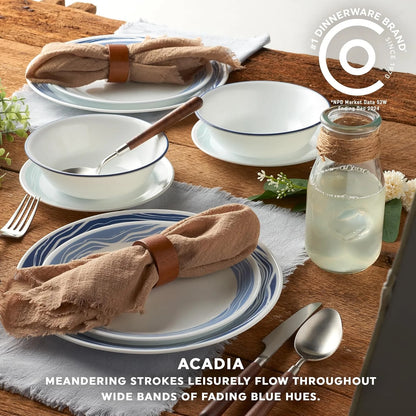18-piece glass tableware set (serves 6), three-layer shatterproof and crack-resistant glass plate and bowl set