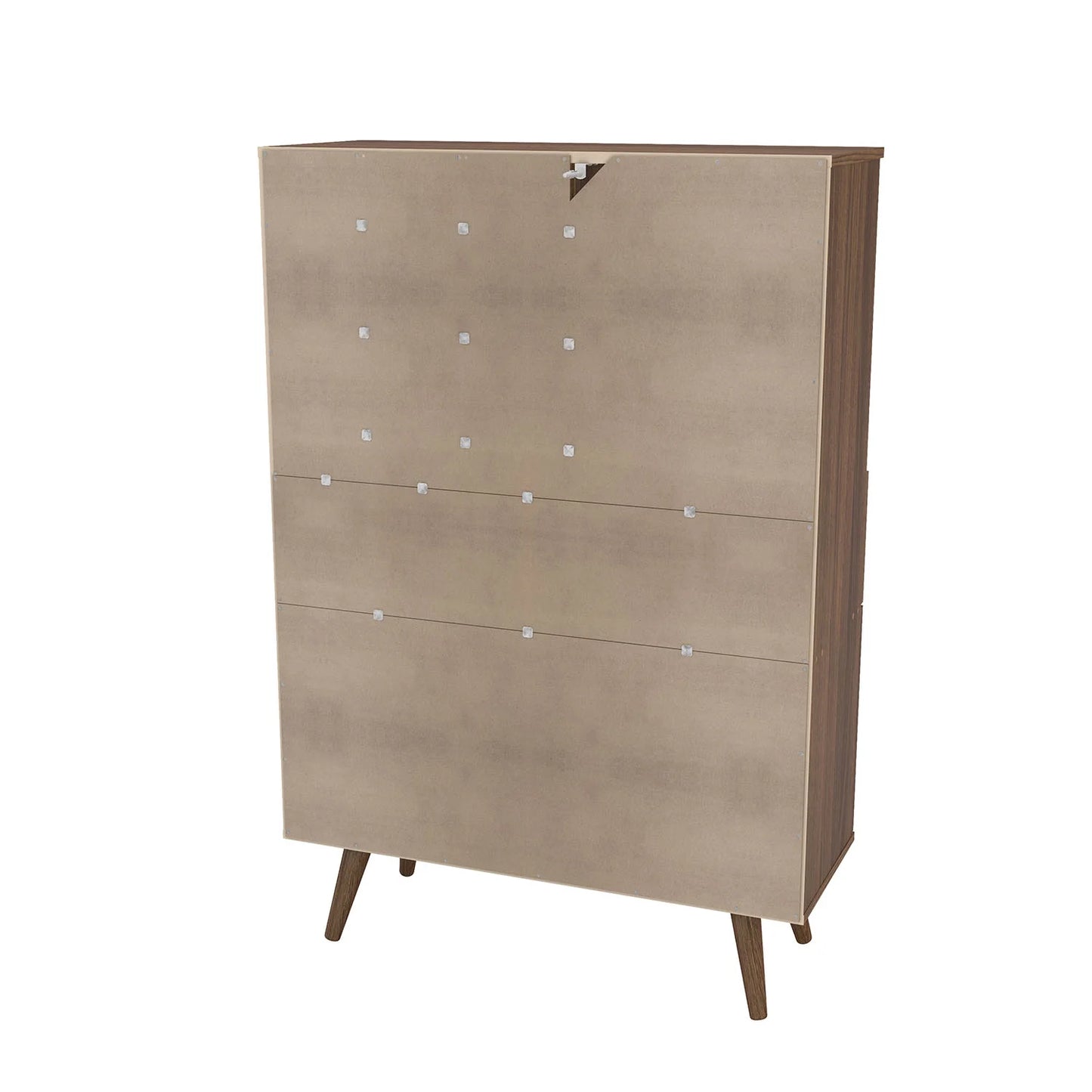 Polifurniture Salamanca Modern Bar Cabinet with Wine Rack and Glass Holder, Walnut