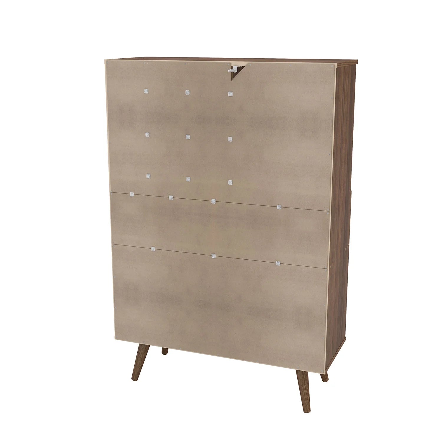 Polifurniture Salamanca Modern Bar Cabinet with Wine Rack and Glass Holder, Walnut