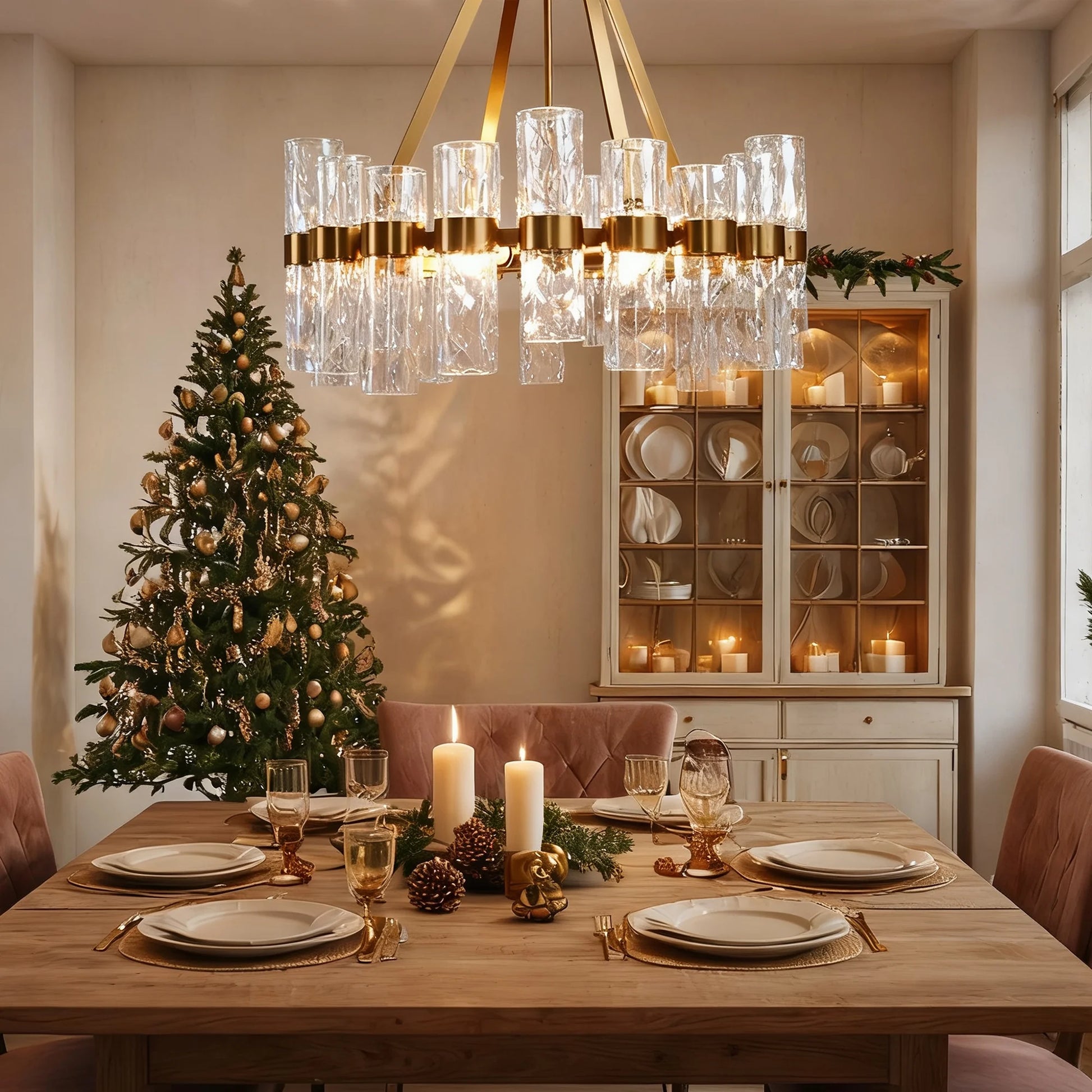 Industrial Style Recycled Tube Glass Chandelier , Dinning Room Chandelier , Living Room Chandlier