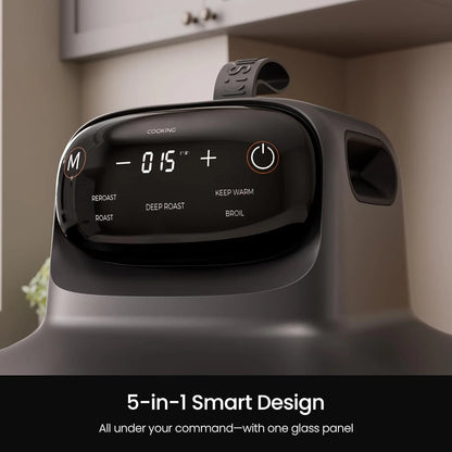 Kismile 5-in-1 Portable Glass Multifunctional Air Fryer with 360° Visualization, 2 Sizes 2.6QT/4.7QT with Lids, 1500W, Refrigerator& Dishwasher Safe
