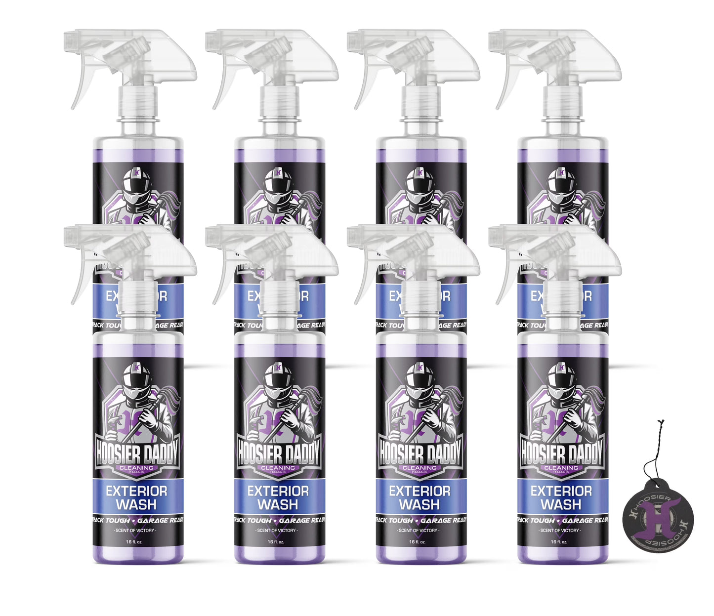 Hoosier Daddy 16oz Car Exterior Cleaner Concentrate - Removes Dirt, Bugs, & Road Grime - Safe for Paint, Glass, & Chrome - Dilutes for Multiple Uses(8-Pack)