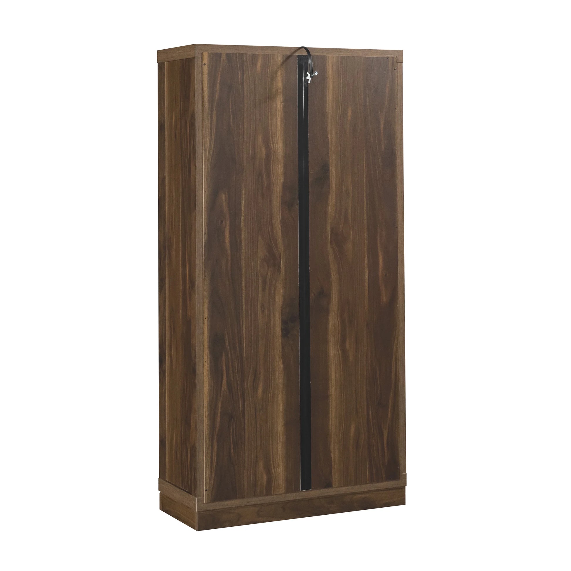 Better Homes & Gardens Ezra Glass Door Storage Accent Cabinet, Warm Walnut finish