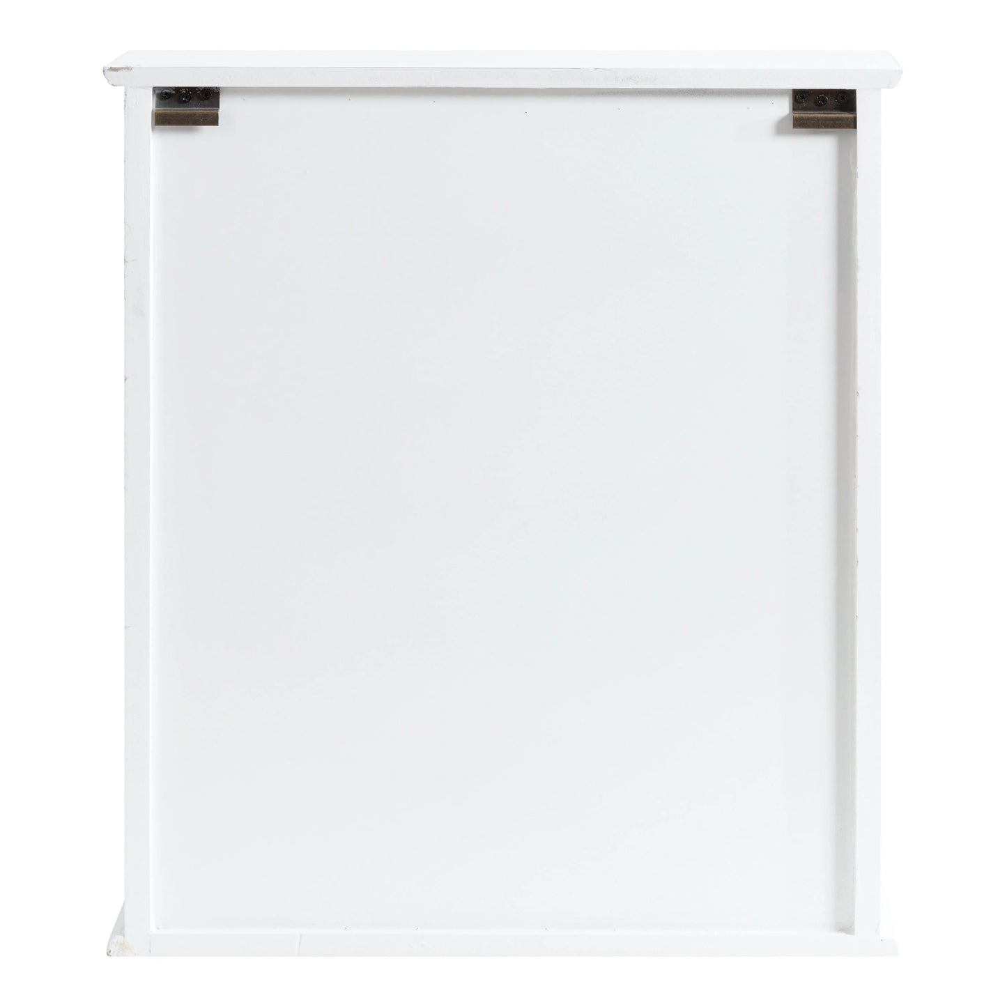 Kate and Laurel Quinlan Wood Wall Cabinet, 24 x 8 x 28, White, Decorative Traditional Storage Cabinet with Two Glass Doors and Three Interior Shelves