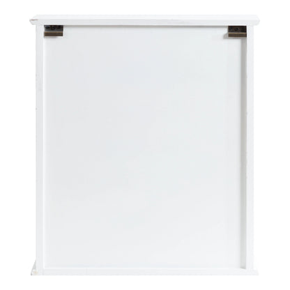 Kate and Laurel Quinlan Wood Wall Cabinet, 24 x 8 x 28, White, Decorative Traditional Storage Cabinet with Two Glass Doors and Three Interior Shelves