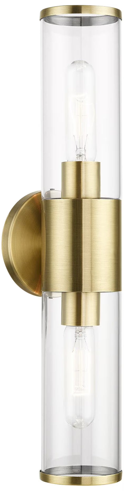 Livex Lighting Banca 2-Light Metal & Glass ADA Vanity Sconce in Polished Chrome