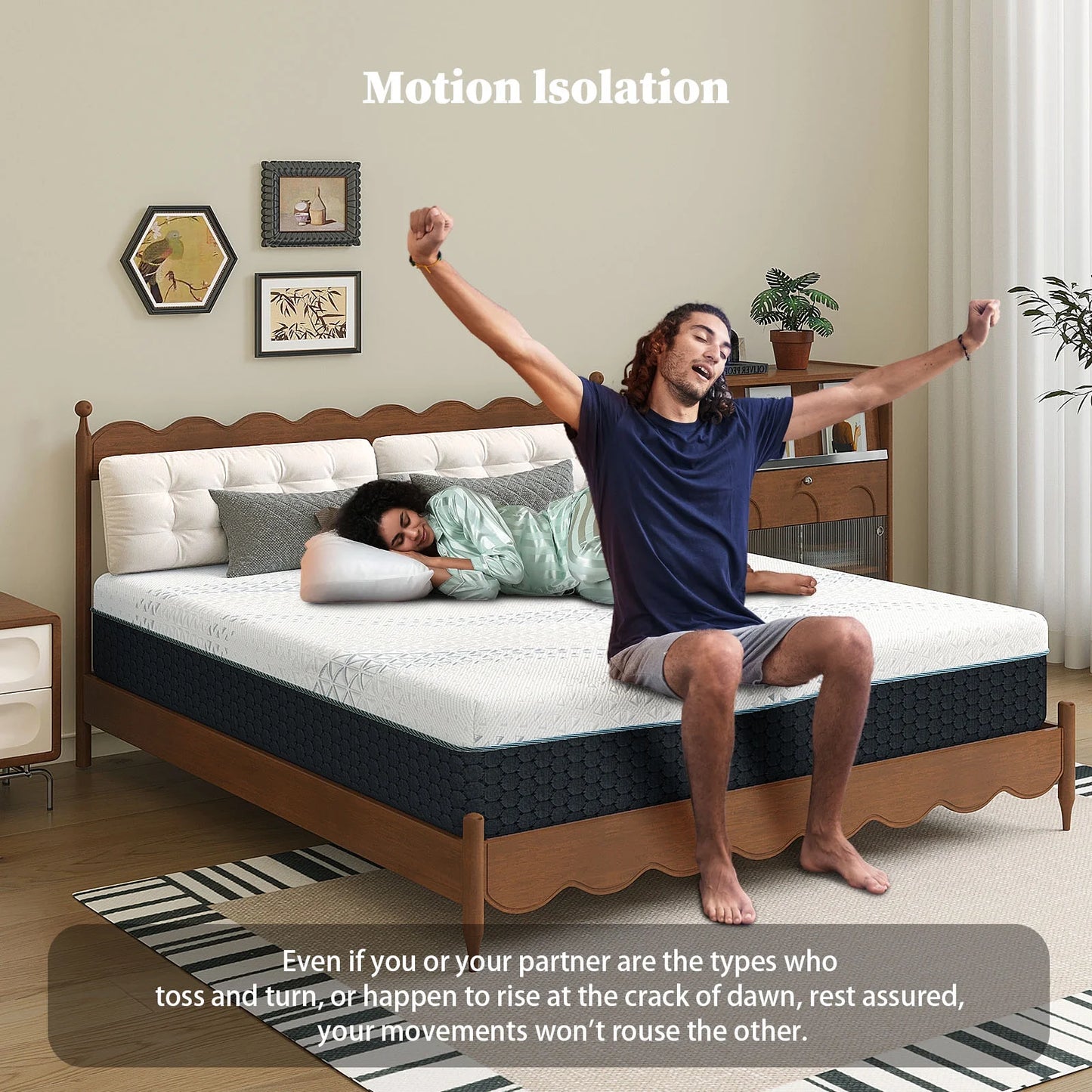 12 Inch Queen Green Tea Memory Foam Mattress for Cool Sleep & Pressure Relief, Bed in a Box, Removable Cover No Fiberglass, CertiPUR-US Certified