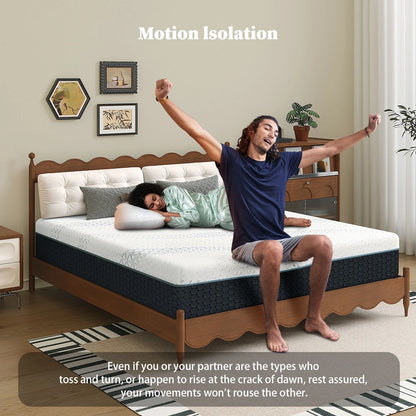 12 Inch Queen Green Tea Memory Foam Mattress for Cool Sleep & Pressure Relief, Bed in a Box, Removable Cover No Fiberglass, CertiPUR-US Certified