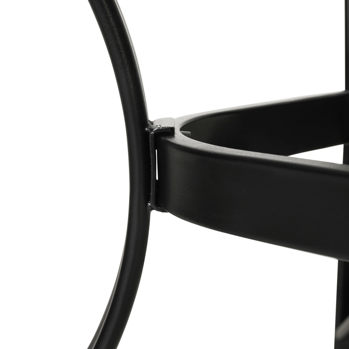 Emma + Oliver Rectangular Tempered Glass Top Patio Table with Umbrella Hole and Black Steel Tube Frame