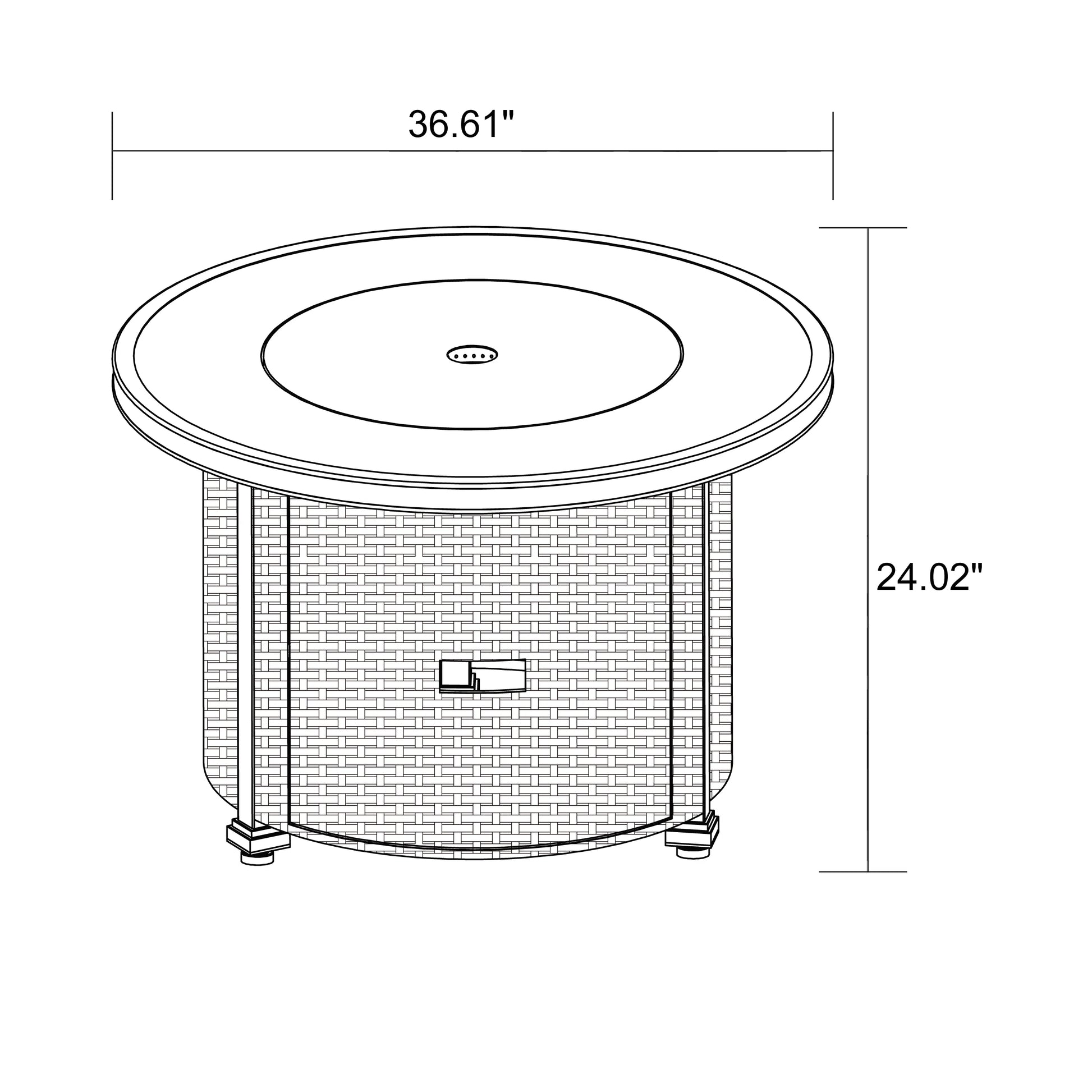 Better Homes & Gardens Colebrooke 37" Round 50,000 BTU Propane Gas Fire Pit Table with Glass Beads, Metal Lid and Protective Cover