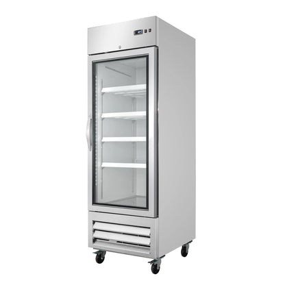 27 in. Commercial One Glass Door Convertible Reach-In Refrigerator/Freezer with 23 Cu. Ft. Capacity in Stainless Steel, ETL Listed (KM-RIC-1DGD)